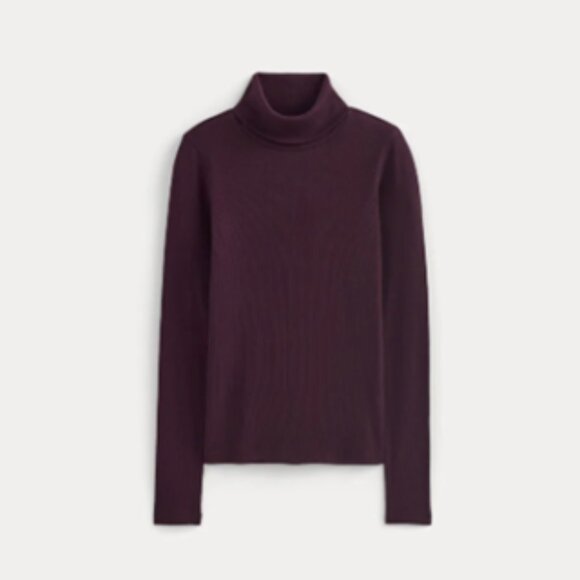 Everlane Luxe Pima Micro Rib Turtleneck in Heathered Port Royale - Picture 2 of 2